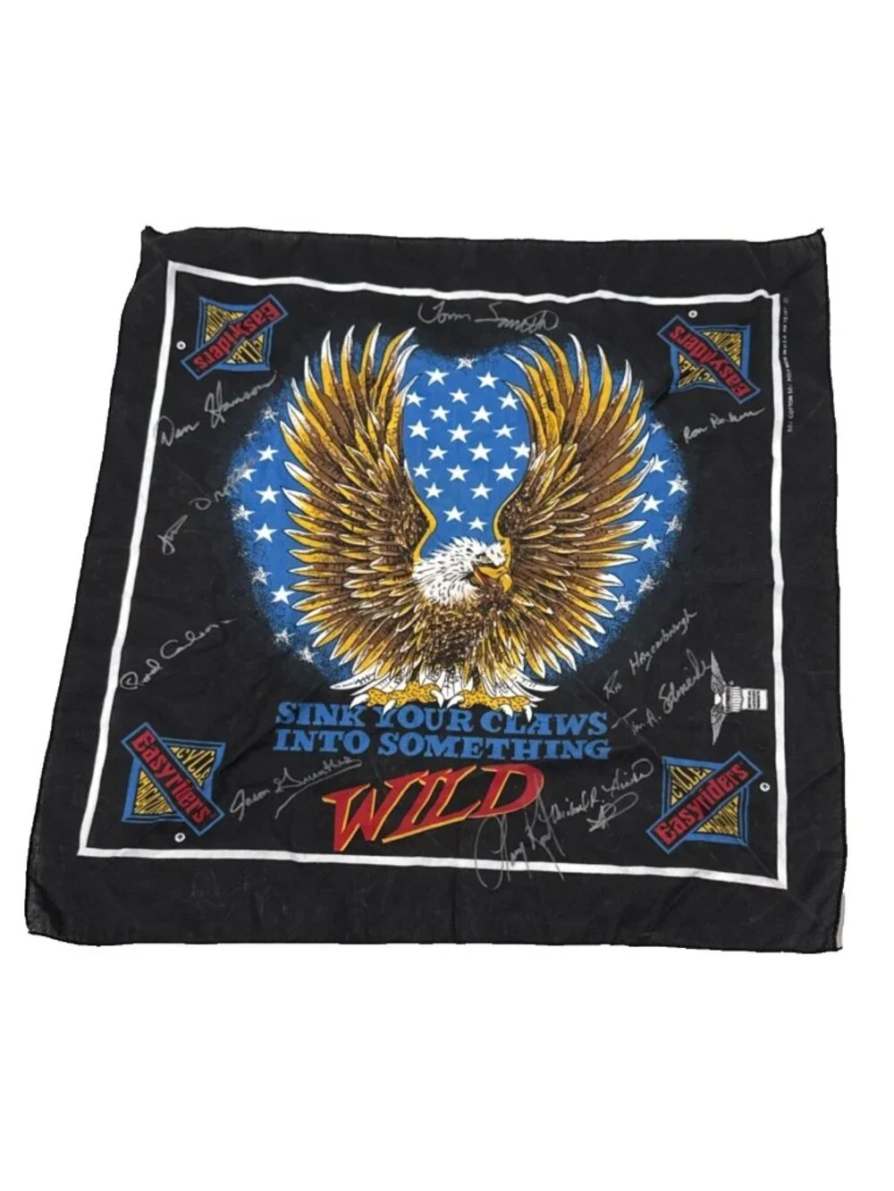 Vtg Harley Davidson Eagle Sink Your Claws Into Something Wild Motorcycle Bandana